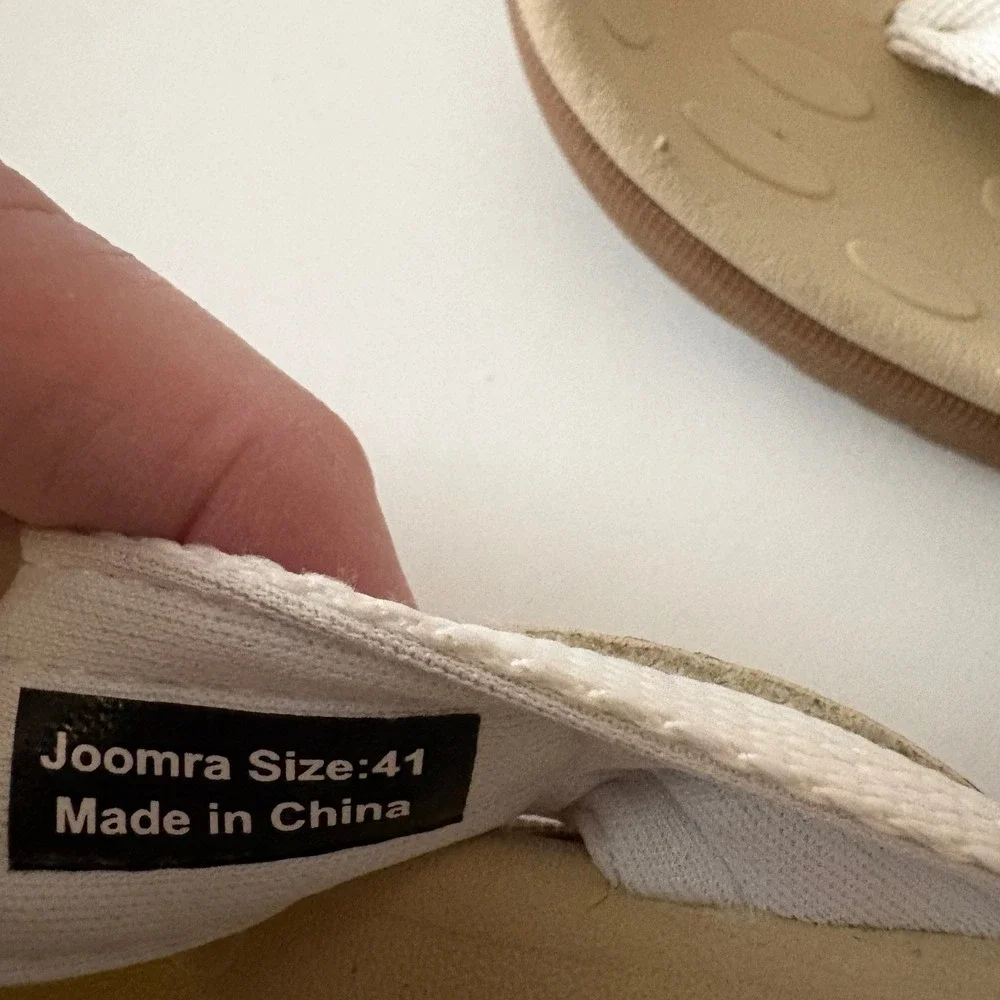Joomra Womens Orthotic Flip Flops White Floral Arch Support Sandals Size 41 10